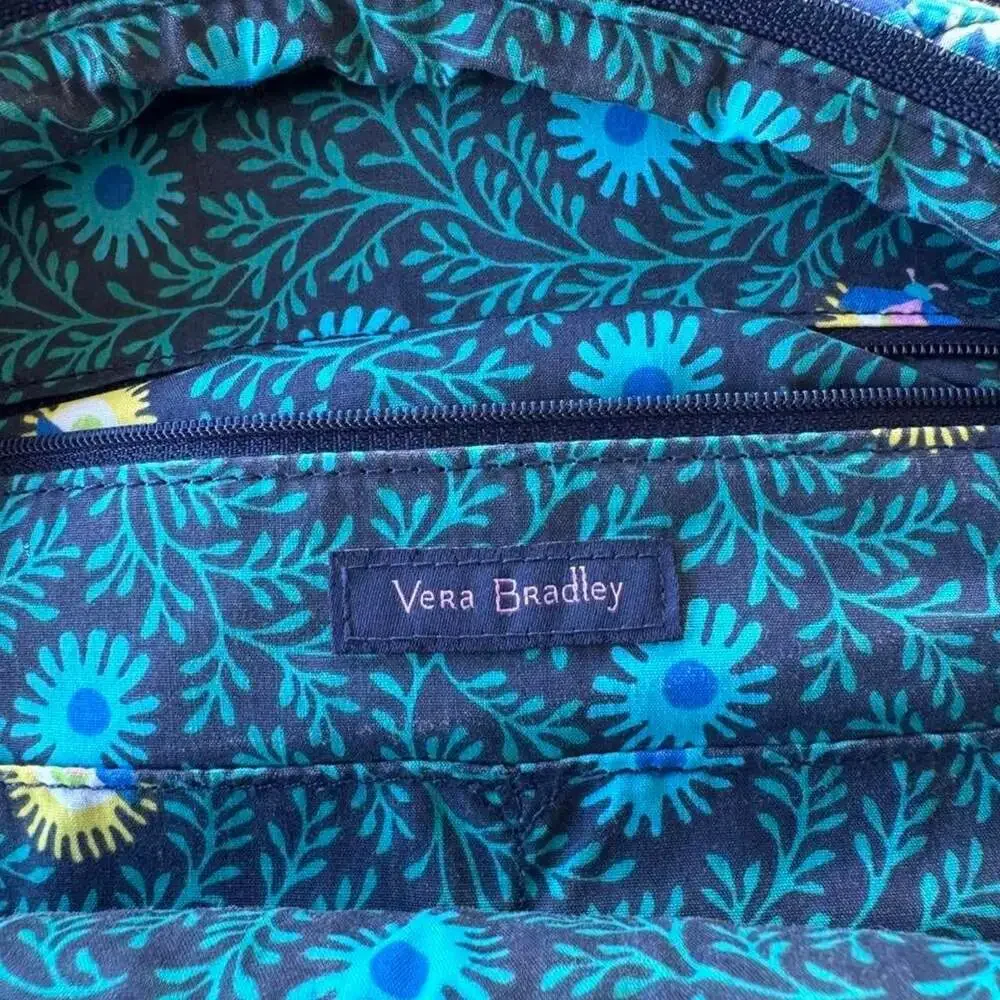 Vera Bradley Floral Quilted Cotton Backpack Midnight Garden pattern